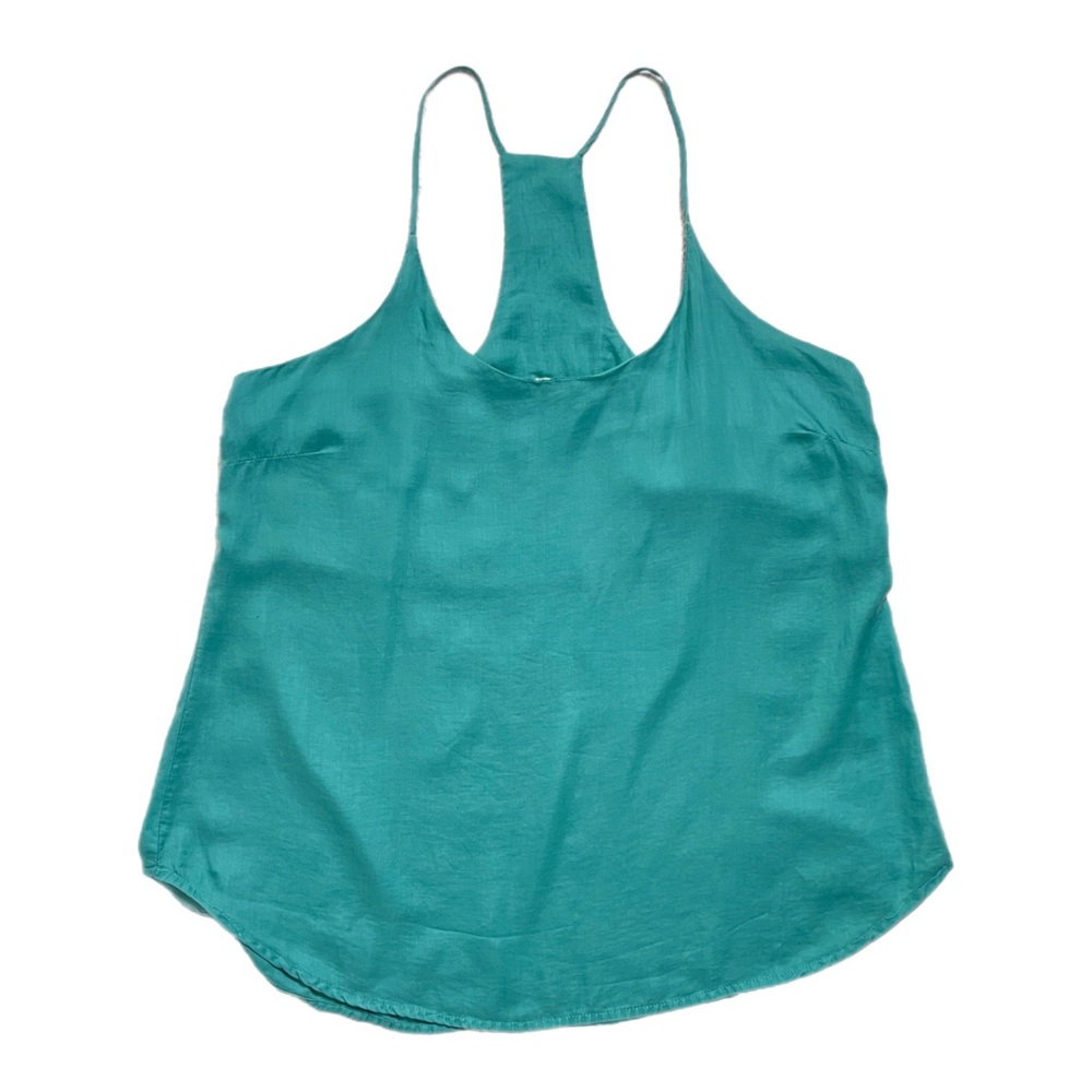 Bella Dahl Teal Green Tencel Racerback Tabk Top M